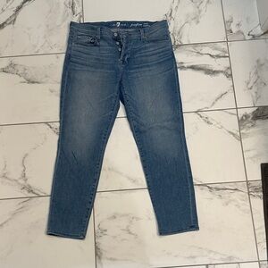 7 For All Mankind Mid-Wash Ankle Jeans